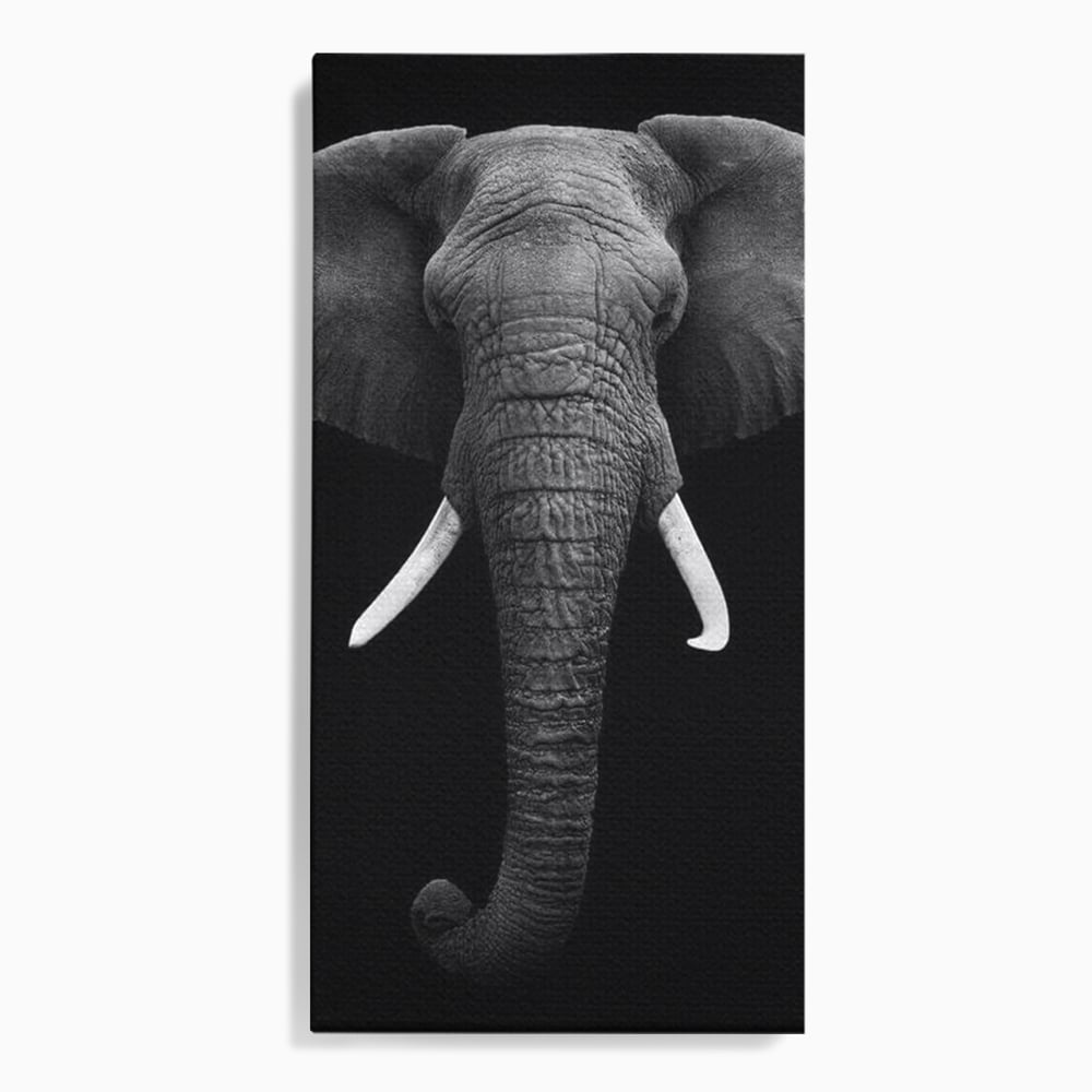 Tablou canvas cu tablou canvas cu cap de elefant, fara rama, pe sasiu de lemn